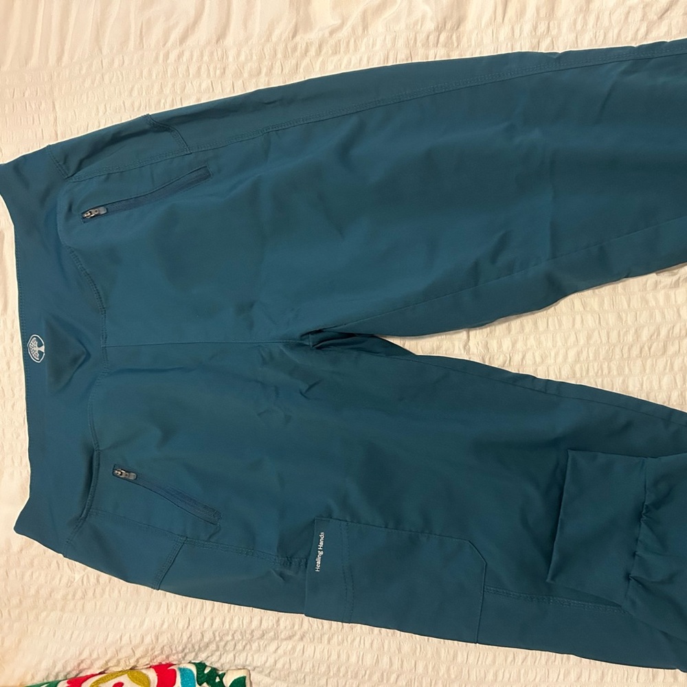 Healing Hand Straight Leg Scrub Pants Teal